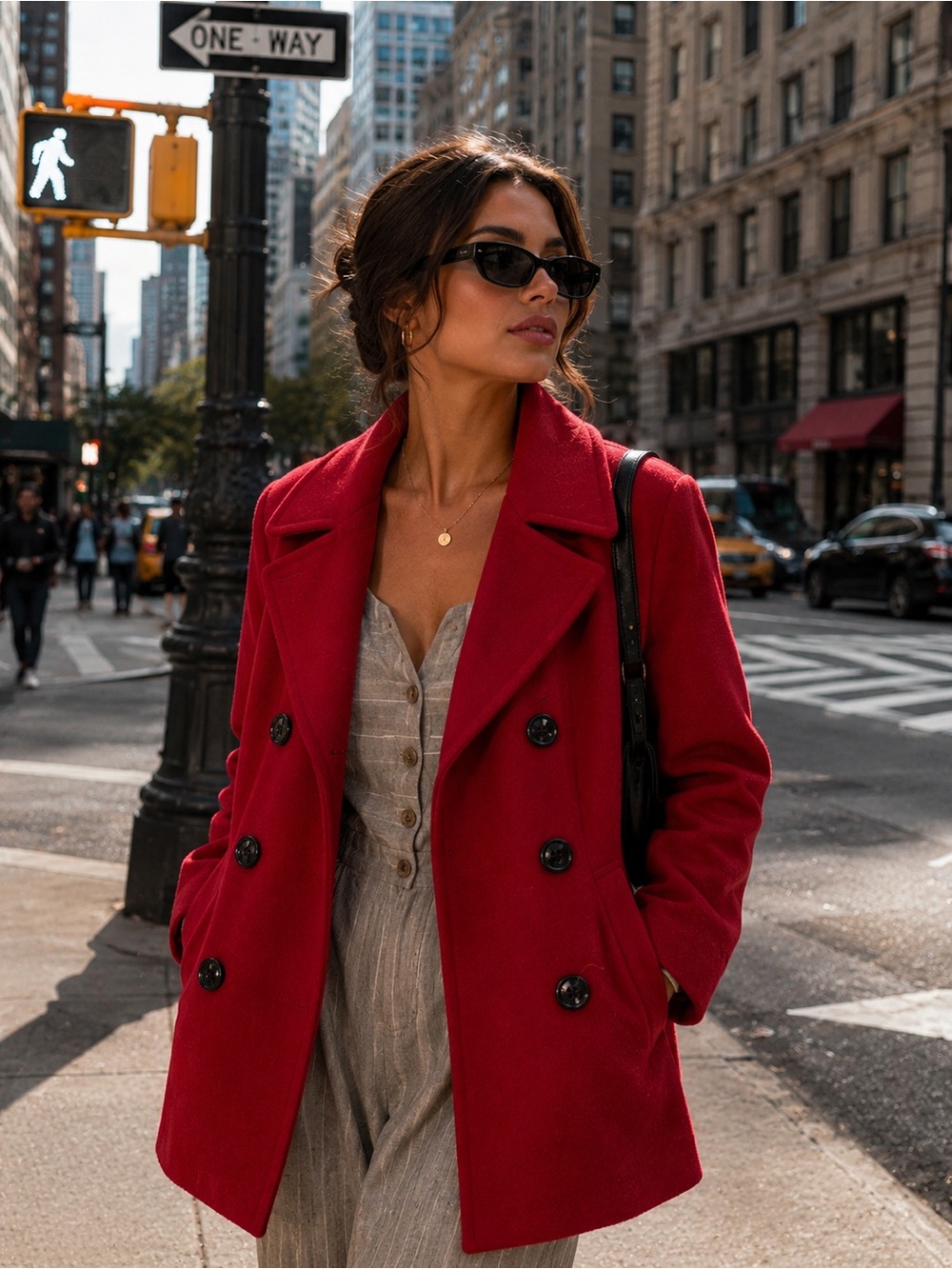 Stunning Red Anne Klein trench coat